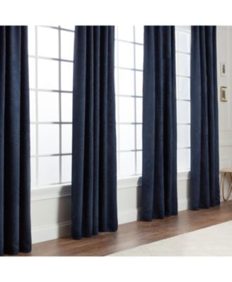 Premium 2-Panel Classy Embossed Leaf Textured Curtains - Back Tab, Ring Tab - for Windows Living Room Bedroom -  Partial Room Darkening Drapes for Privacy - 52 x 108 Inches - Black