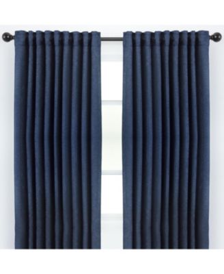 Premium 2-Panel Classy Embossed Leaf Textured Curtains - Back Tab, Ring Tab - for Windows Living Room Bedroom -  Partial Room Darkening Drapes for Privacy - 52 x 108 Inches - Black