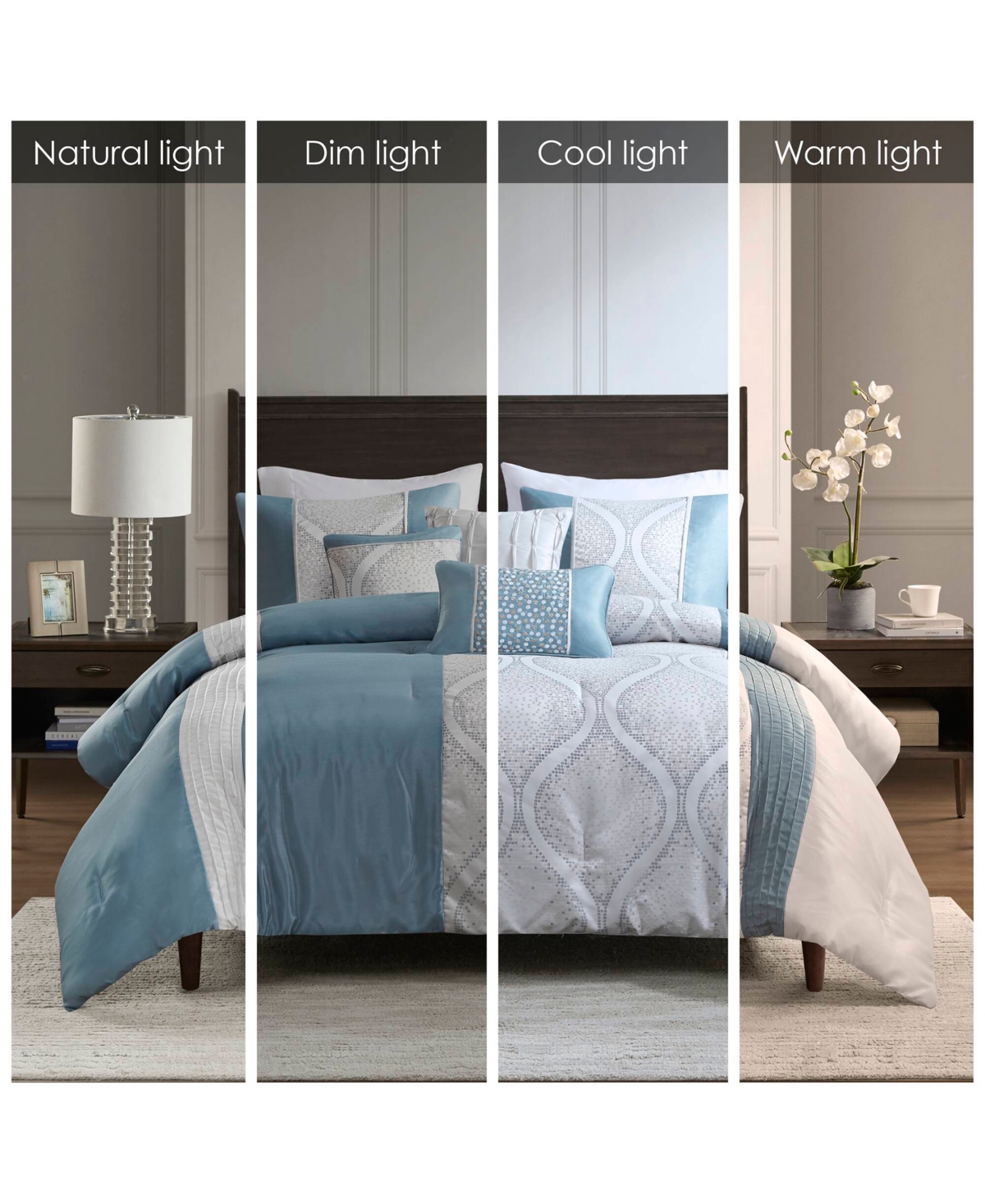 Madison Park Lori Jacquard 6-Pc. Comforter Set, -Silver