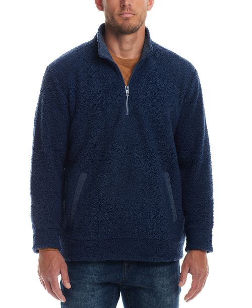alfani Weatherproof Vintage Men's Teddy Quarter Zip Long Sleeve Sweater Men's Fashion & Accessories
