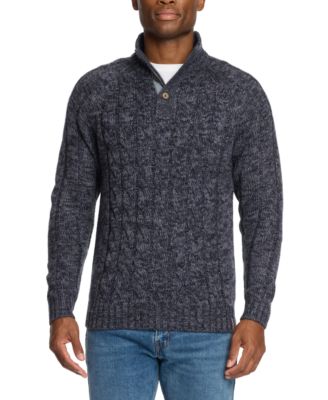 Weatherproof Vintage - Men's Cable Knit Quarter Button Long Sleeve Sweater