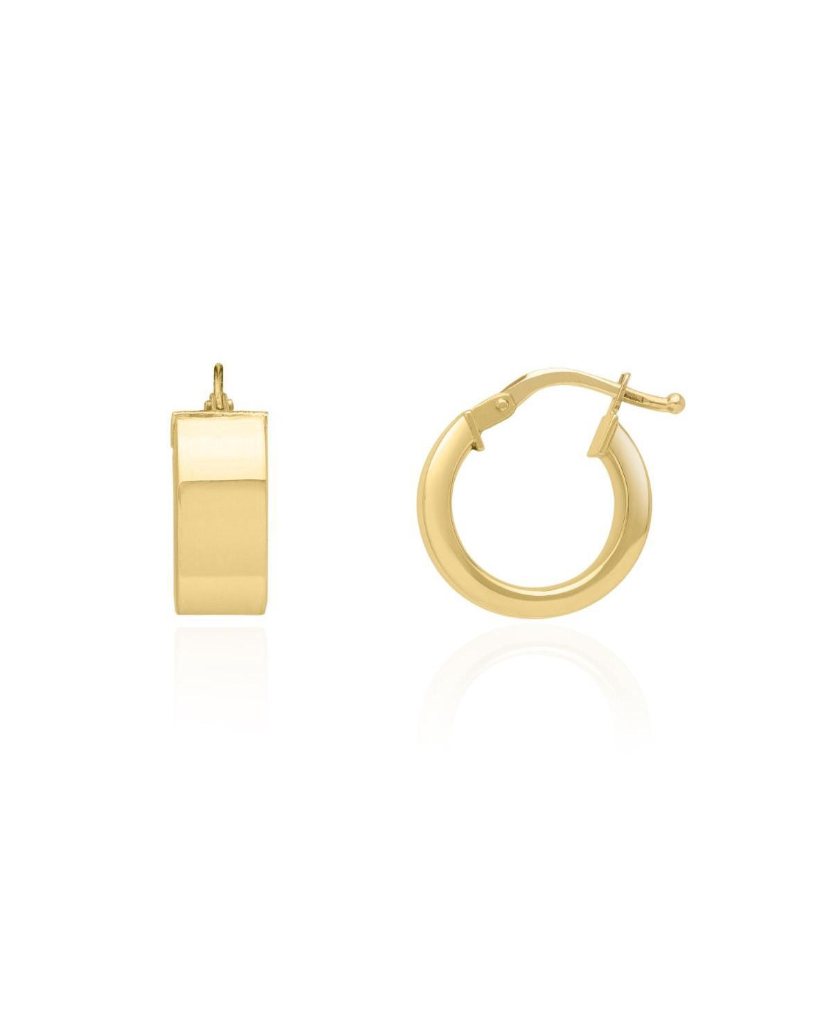 Mini Square Tube Huggie Hoop Earrings 14K Gold - Gold