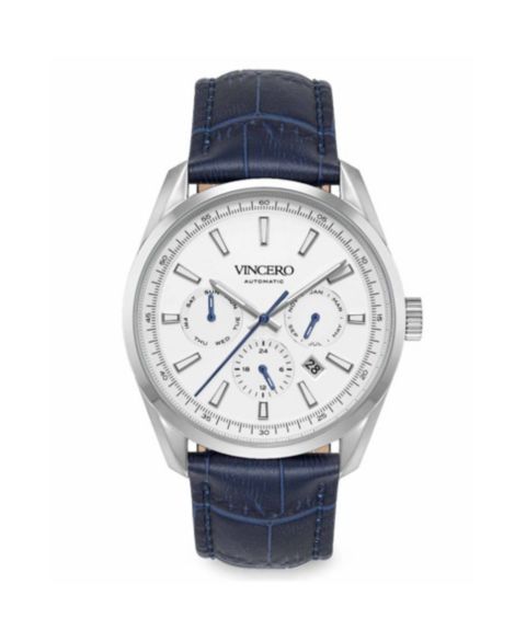 Мужские часы Vincero Reserve Automatic Watch with Miyota 9100 and H-Shaped Bracelet, цвет: Синий / Серебряный