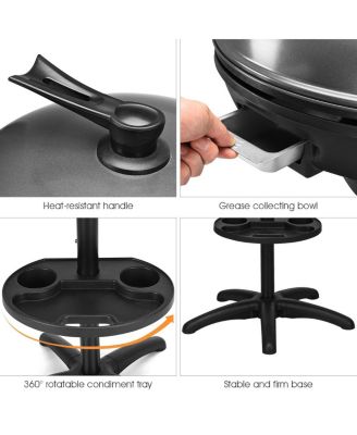 1350 W Outdoor Electric BBQ Grill with Removable Stand