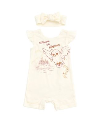 Toddler Girls (2T-5T)Hedwig Owl French Terry Romper and Headband