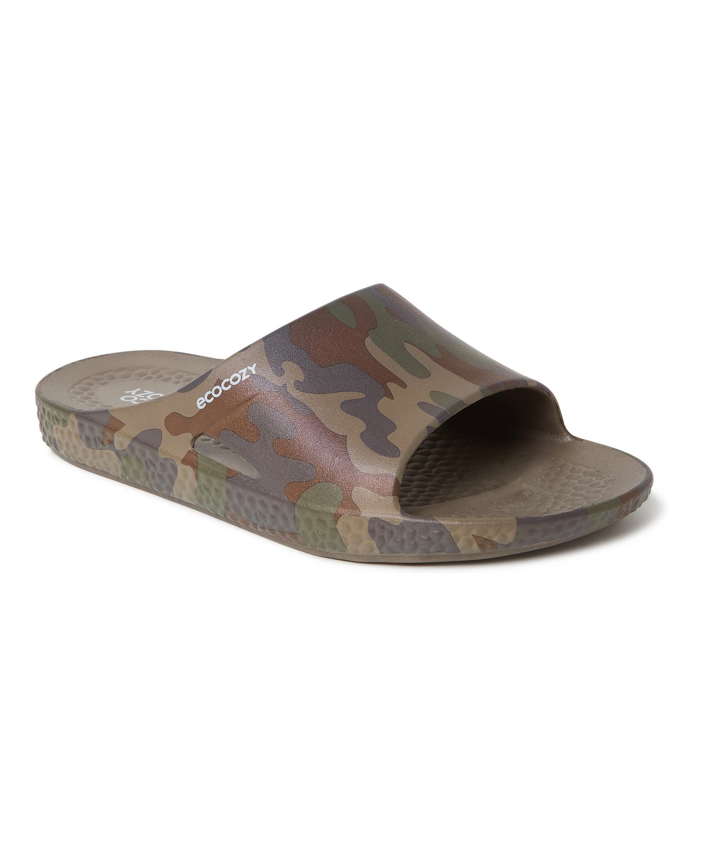 Мужские сандалии Dearfoams EcoCozy Sustainable Comfort Slide Sandal, цвет: Камуфляж — фото 1