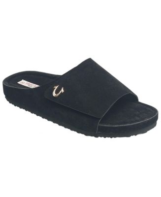 True Religion Billy Slide Sandals Black Hook Loop Strap Men’s NWOB CLASSIC LOGO SLIDES main image 4