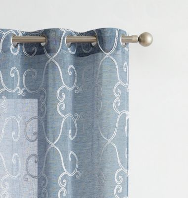 Sophia Linen Look 76" W x 84" L Grommet Window Panel Set