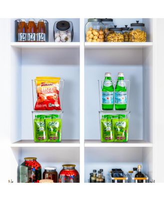 Clear Small Plastic Storage Bins - for Kitchen Organization and Storage, Pantry, Fridge, Cabinets (8 Pack)