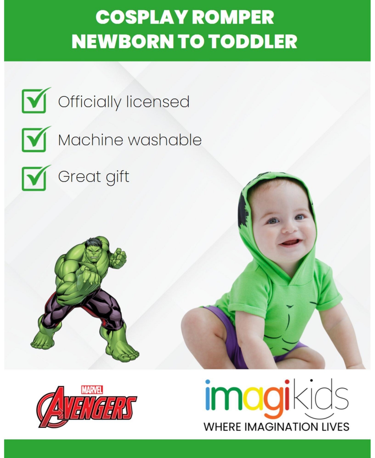 Marvel Toddler Boys Avengers Spider-Man Captain America Hulk Miles Morales Cosplay Romper Newborn to