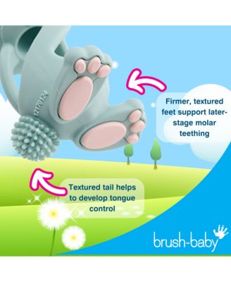 Bobbie Bunny Baby Teether Toy Cappuccino Grey | Twist & Bounce Teething Toy