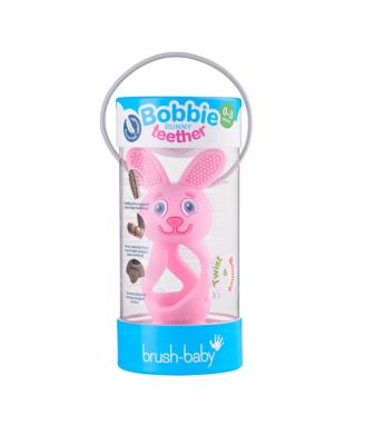 Bobbie Bunny Baby Teether Toy Rose Pink | Twist & Bounce Teething Toy