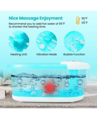 Foot Spa Massager Tub with Removable Pedicure Stone and Massage Beads-Turquoise