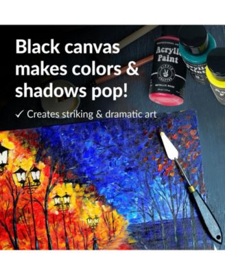 20 Pk Black Canvas Boards 8x10