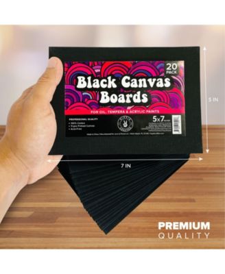 20 Pk Black Canvas Boards 8x10