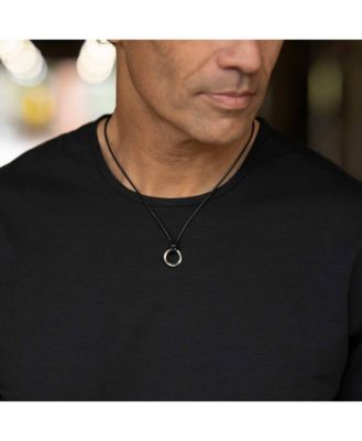 Men's Kairos Opportunity Pendant in Sterling Silver on Wax Cord