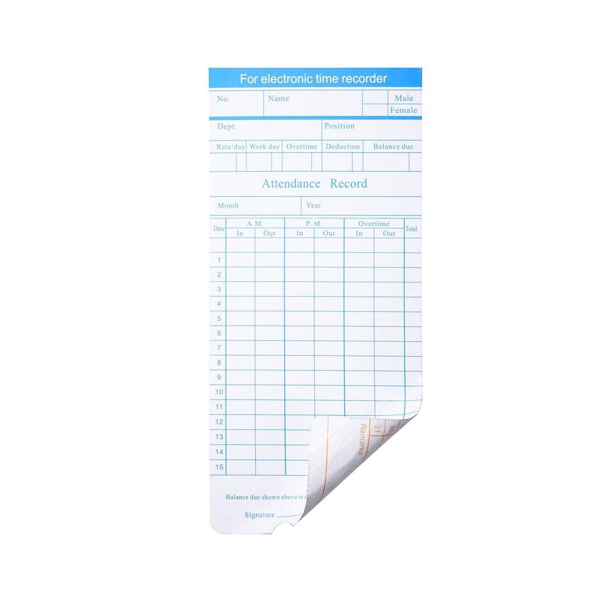 Yescom 1000 Count Monthly Time Clock Cards Timecard for Employee Attendance Payroll Recorder
