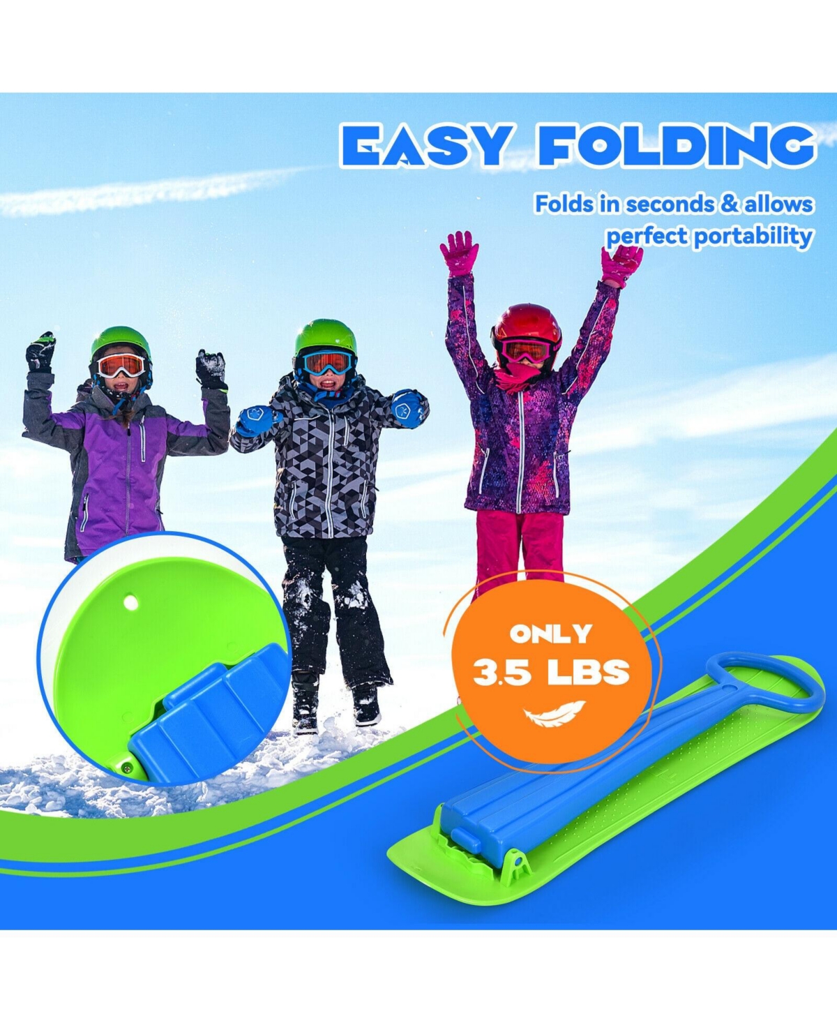 Skonyon 1-Rider Snow Scooter with Grip Handle