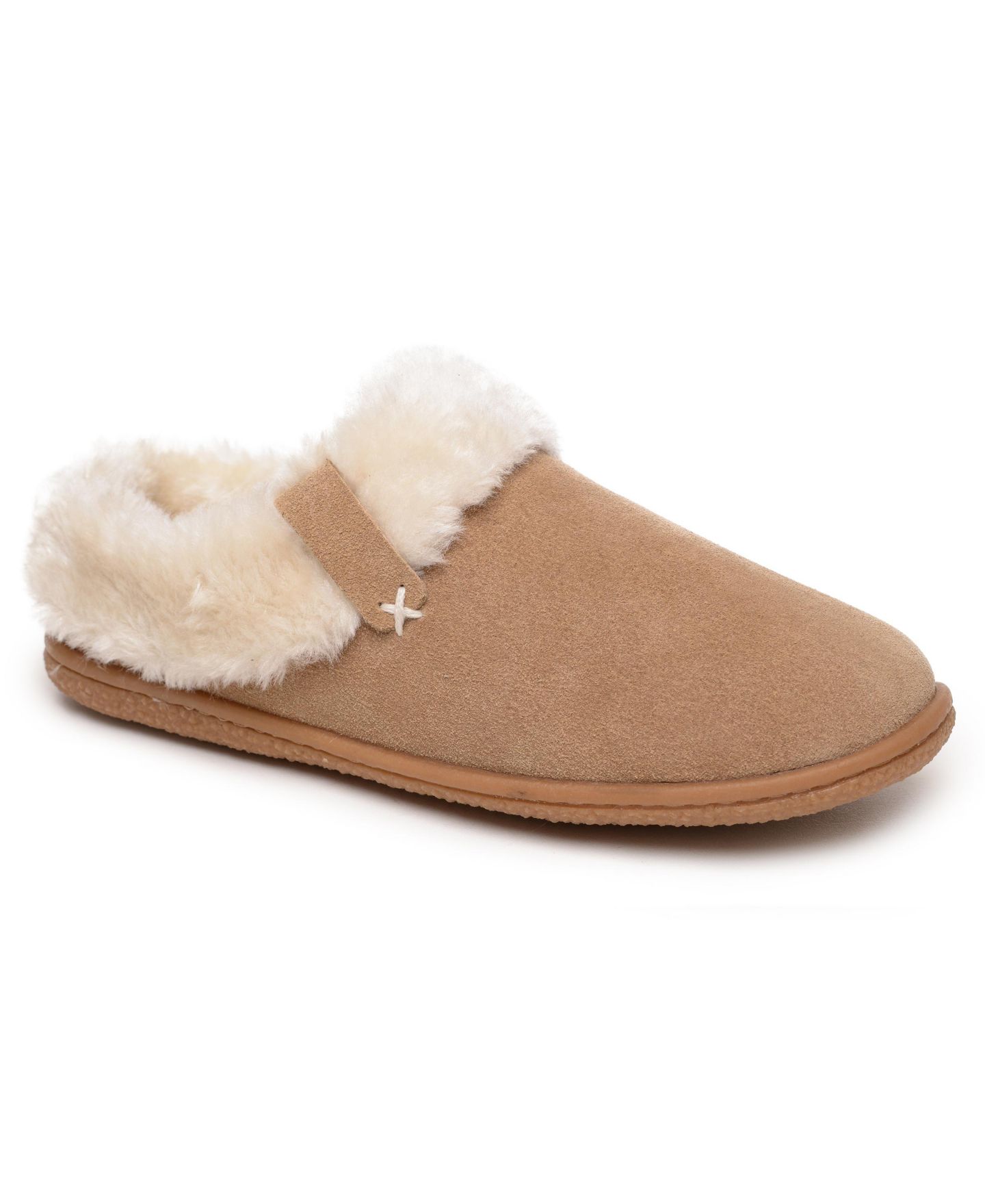 Женские тапочки Minnetonka Camp Collar Scuff Slippers, цвет: Коричный — фото 1