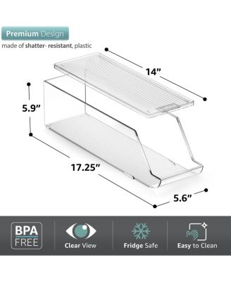 Can & Egg Holder Set - 4 Stackable Can Dispenser Holds 12 Cans Each & 2 Egg Holders with Lid holds 14 eggs for Fridge, Pantry, BPA-Free