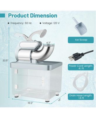 660LBS/H Commercial Ice Crusher with Dual Blades Safety On/Off Switch for Home