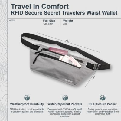 - Premium - RFID Secure Secret Travelers Waist Wallet