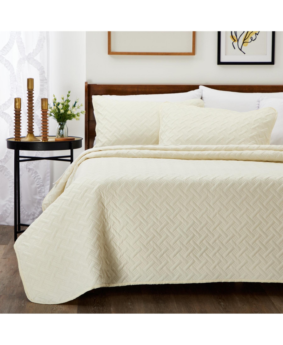 Cosy House Collection Luxury Bamboo Rayon Blend - 3-Piece Quilt Set - Ultra Soft Quilted Coverlet Bedspread