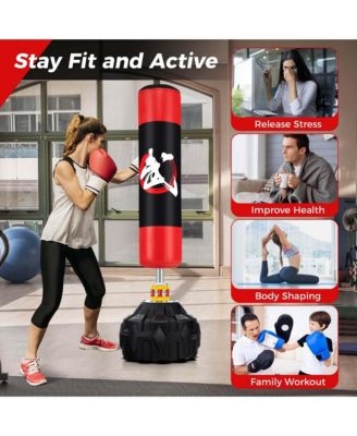 70" Freestanding Punching Bag with Fillable Base 12 Suction Cups & Shock Absorbers