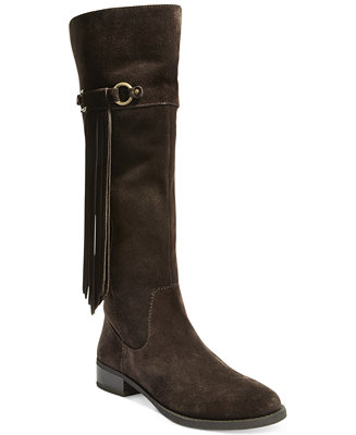 INC International Concepts Women&#39;s Fayer Wide Calf Fringe Boots, Only at Macy&#39;s - Boots - Shoes ...