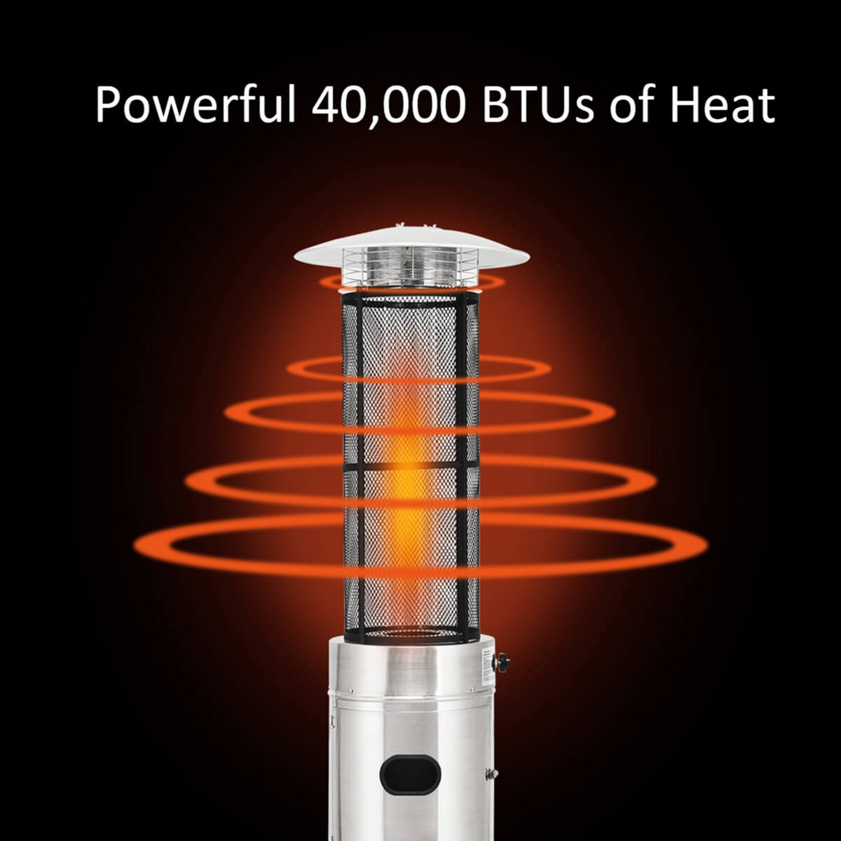 Costway 40000 Btu Patio Heaters Stainless Steel Round Propane Glass Tube Flame