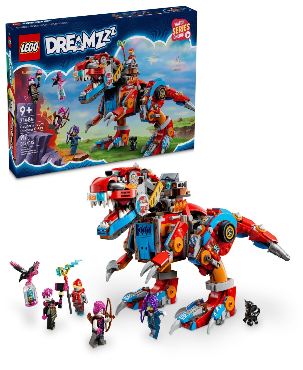 Lego Dreamzzz Cooper's Robot Dinosaur C-rex Toy Building Set 71484, 917 Pieces In Multi Color