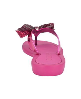 GUESS Women's Tata EVA Sparkle Bow Flip Flop Sandals - Macy's