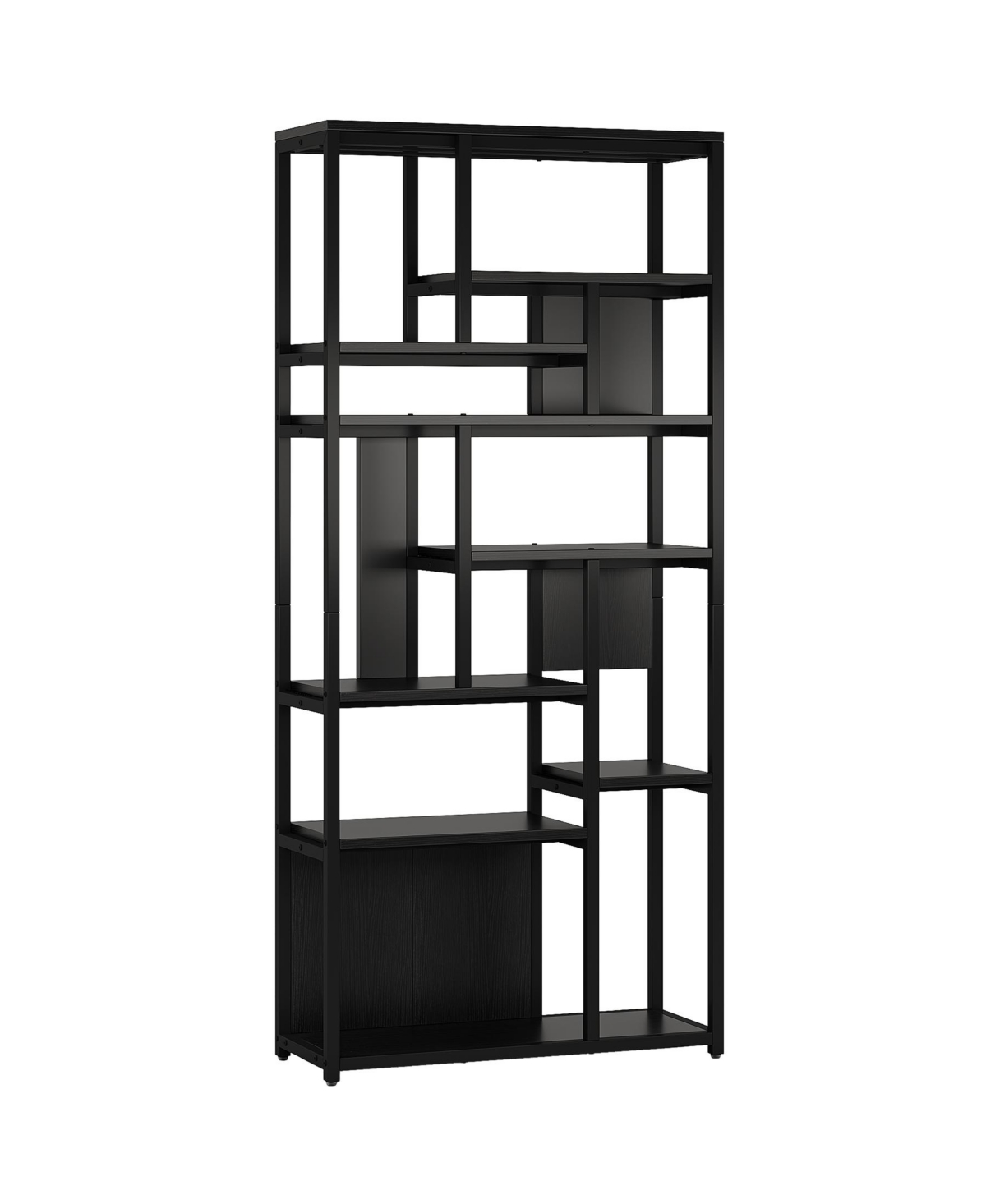 Tribesigns 8-Tier Tall Etagere Bookshelf, 70.9''Bookcase with 12-Open Storage Shelves, Freestanding Modern Wood Display Shelving Unit with Meta