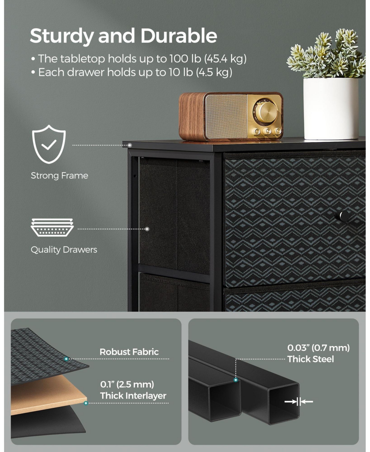 Slickblue Fabric Dresser – Stylish and Versatile Storage Solution for Any Room
