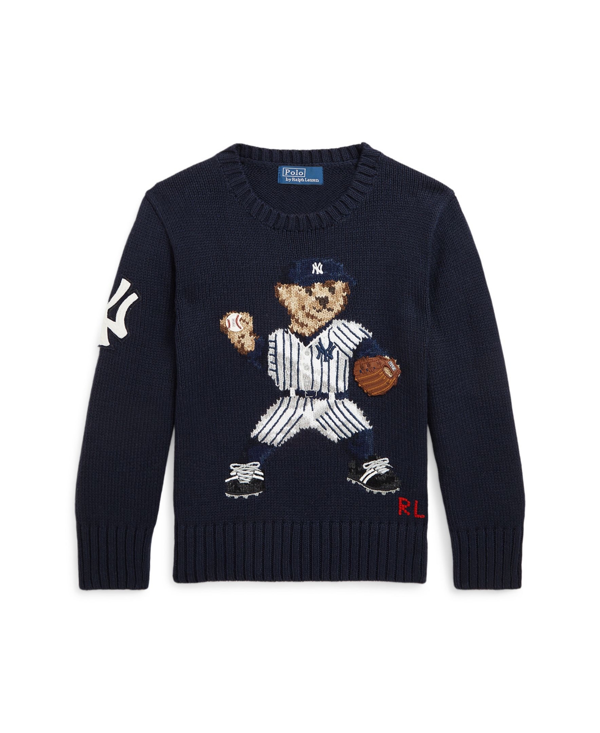 POLO RALPH LAUREN TODDLER AND LITTLE BOYS YANKEES BEAR SWEATER 