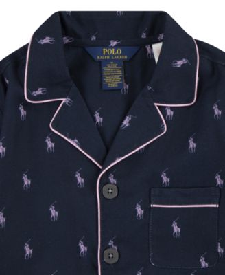 Girls 7-16 2-Piece Woven Long-Sleeve Shirt and Pants Pajama Set