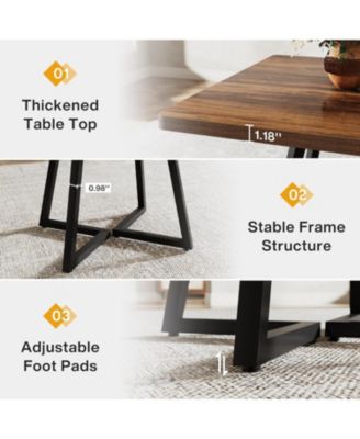 Square Dining Table for 4, 31.5" Industrial Dinner Table with Metal Base, Wood Kitchen Table for Dining Room, Small Space, Apartment