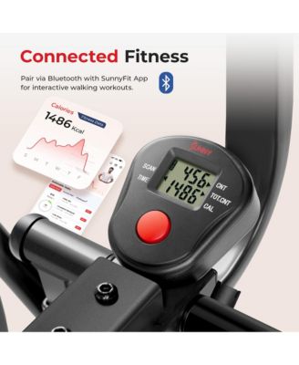 Smart Air Walk Cross Trainer Elliptical Machine Glider w/Performance LCD Monitor, Low-Impact, 30 Inch Stride and Exclusive SunnyFit App Bluetooth Connectivity - SF-E902S