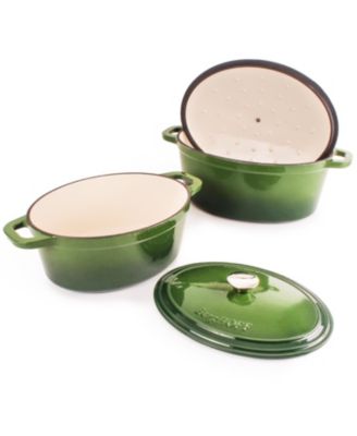 Neo 5pc Cast Iron Oval Dutch Oven Set with 10" Fry Pan, 5qt. & 8qt.
