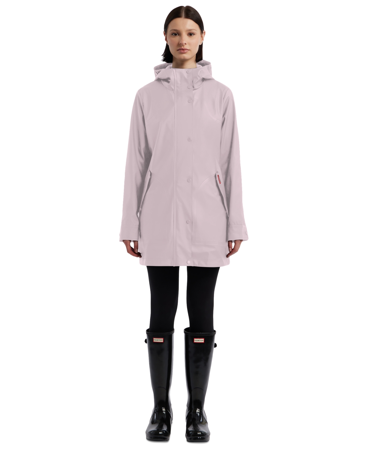 Hunter Women's Hooded Rubberized Waterproof Rain Coat