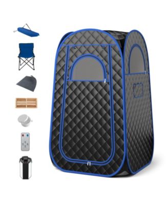 Full-Body Personal Sauna Tent with 1000W 3L Steam Generator-Black