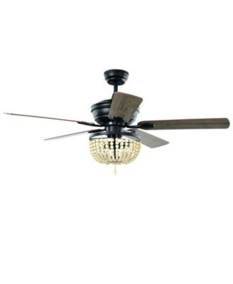 52 Inch Retro Ceiling Fan Light with Reversible Blades Remote Control