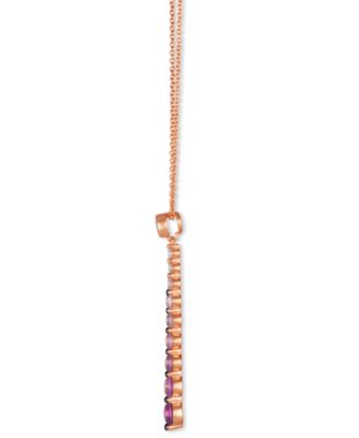 Pink Ombr&eacute; Sapphire (7/8 ct. t.w.) & White Sapphire (1/6 ct. t.w.) Linear Adjustable 20" Pendant Necklace in 14k Rose Gold
