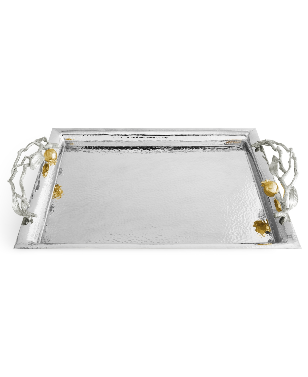 Michael Aram Pomegranate Silver And Gold Tone Serving Tray In No Color