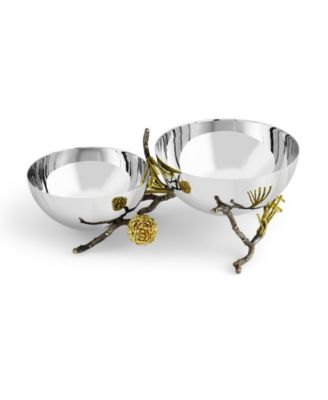 Pinecone Double Bowl