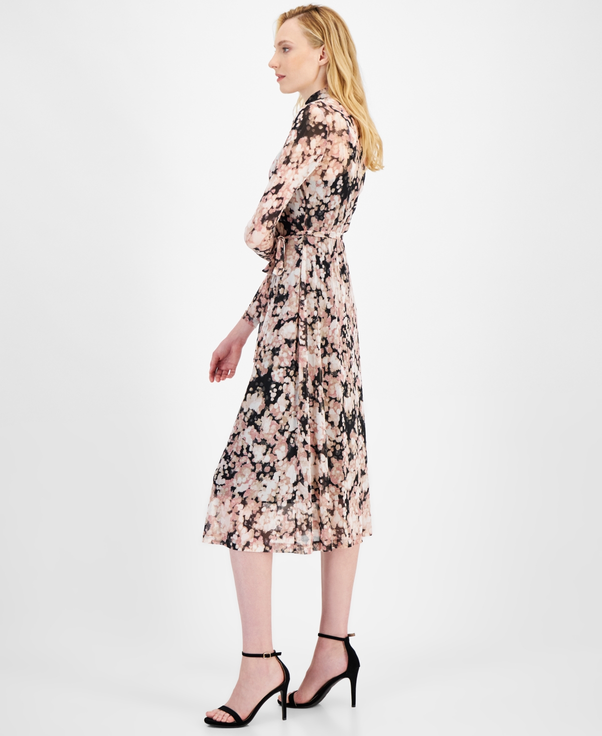 Anne Klein Women's Printed Mock Neck Midi Dress