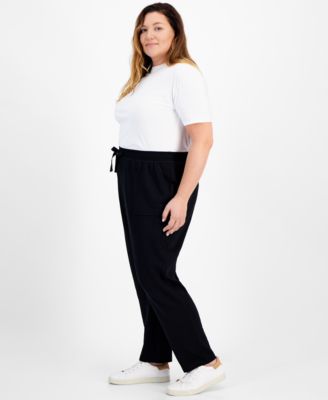 Plus Size Luxsoft Fleece Drawstring Pants, Macy's Exclusive