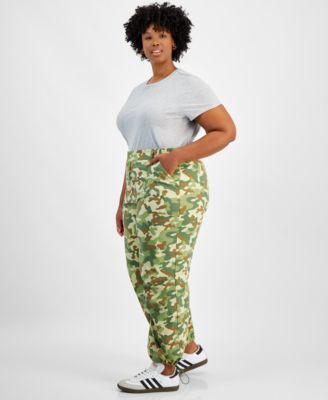 Trendy Plus Camouflage Parachute Pants