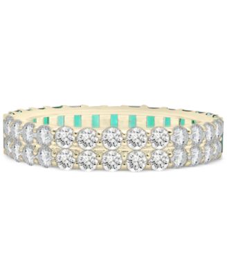 Lab-Grown Emerald (1-1/2 ct. t.w.) & Lab-Grown White Sapphire (1-1/2 ct. t.w.) Statement Ring in Gold Vermeil, Created for Macy's