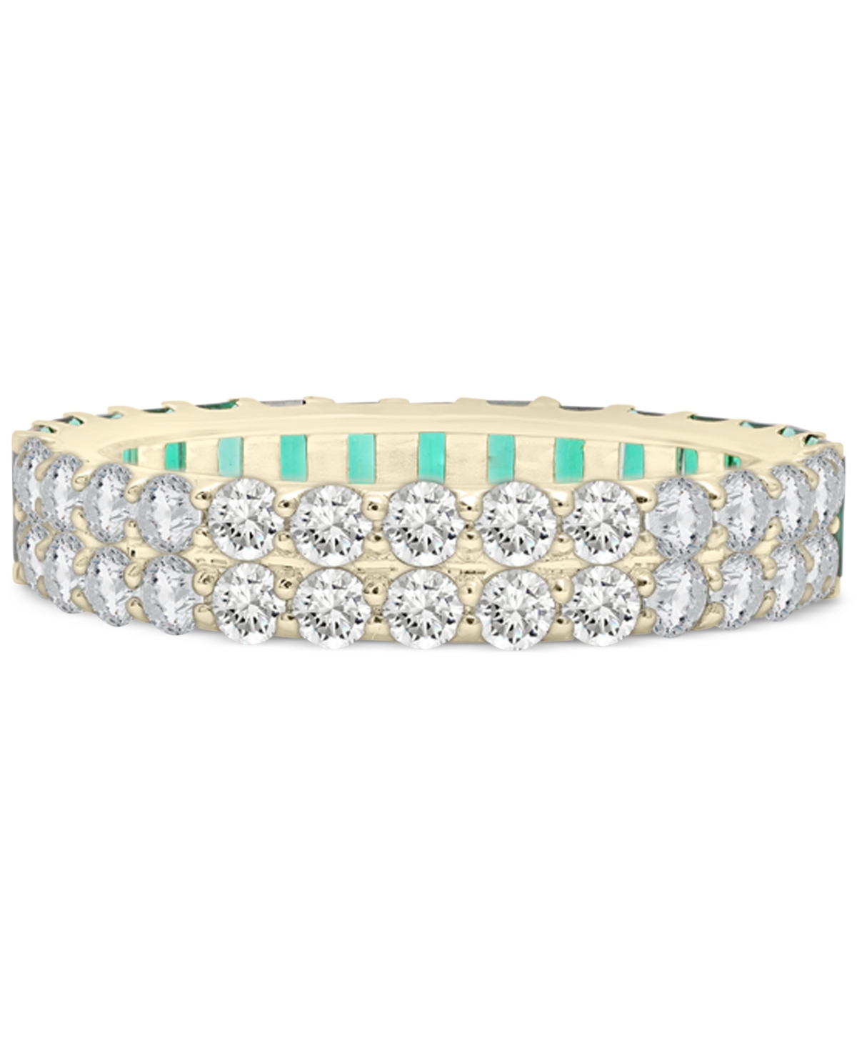Audrey By Aurate Lab-grown Emerald (1-1/2 Ct. T.w.) & Lab-grown White Sapphire (1-1/2 Ct. T.w.) Statement Ring In Gol In Gold Vermeil
